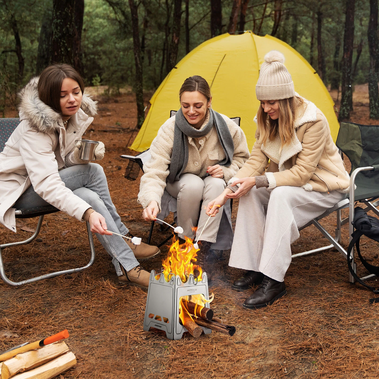 (image for) Astrolux&reg; Ti-BS1 Titanium Backpacking Stoves Titanium Camping Stove Folding Wood Burning Stove Pocket Stove Portable Lightweight Backpacking Stove for Outdoor Camping Hiking Backpacking P